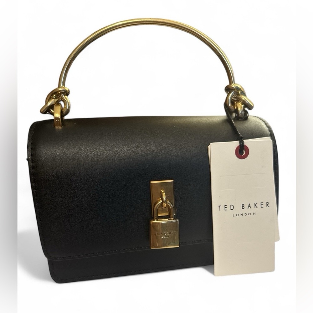 Ted Baker Black Mini Bag with Gold Accents